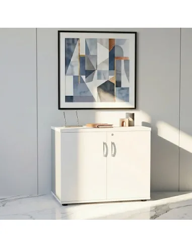 Armoire de bureau avec portes décor bois - MDD
