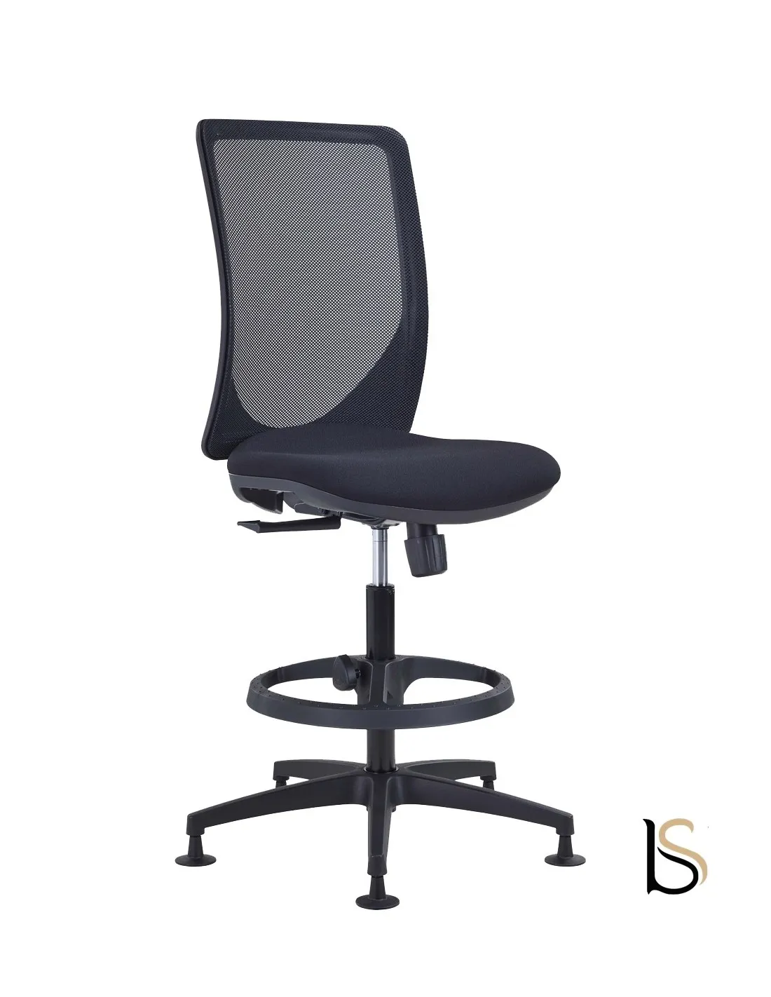 Tabouret avec dossier résille ELLY