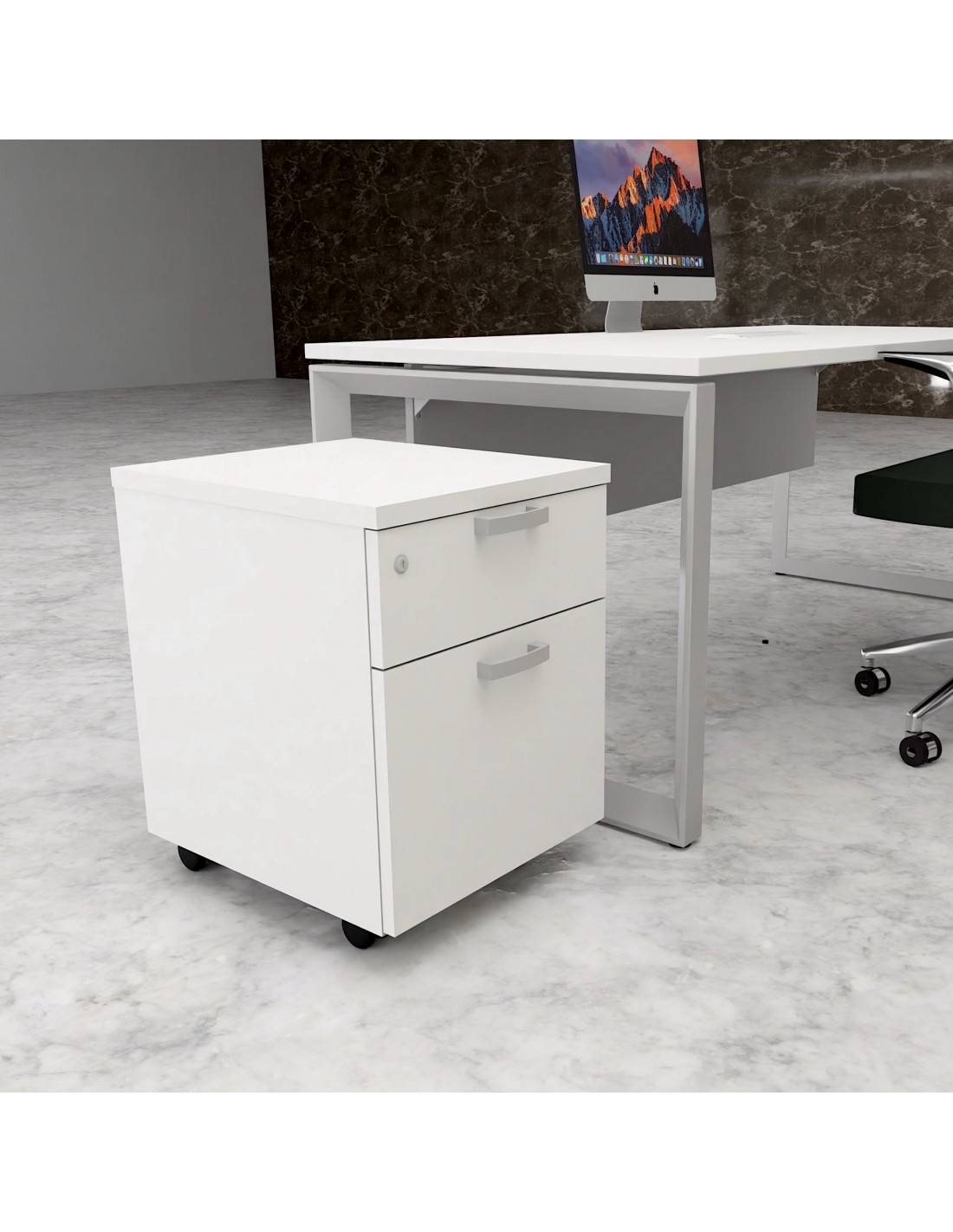 Caisson mobile monocolore avec tiroir pour dossiers suspendus  – MOBEL LINEA