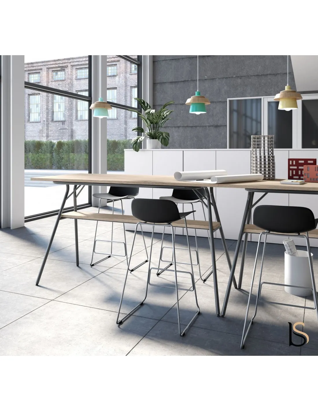 Table haute coins arrondis – Mobel Linea