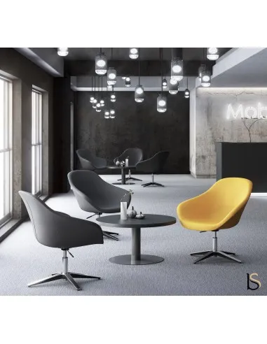 Grand fauteuil d’accueil Tilos avec pied métal - Mobel linea