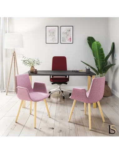 Chaise visiteurs RAN pieds bois - Mobel linea