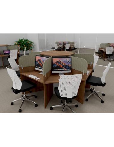 BUREAU CALL CENTER 7 PLACES FORME MARGUERITE AVEC CLOISONS ACOUSTIQUES