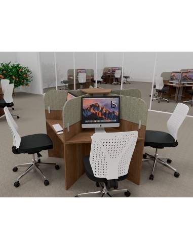BUREAU CALL CENTER 5 PLACES FORME MARGUERITE AVEC CLOISONS ACOUSTIQUES