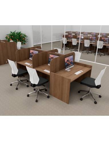 Bureau de call center version double 5 personnes avec poste pour superviseur