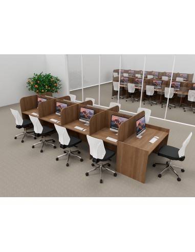 Bureau de centre d’appels version double 9 personnes avec poste superviseur