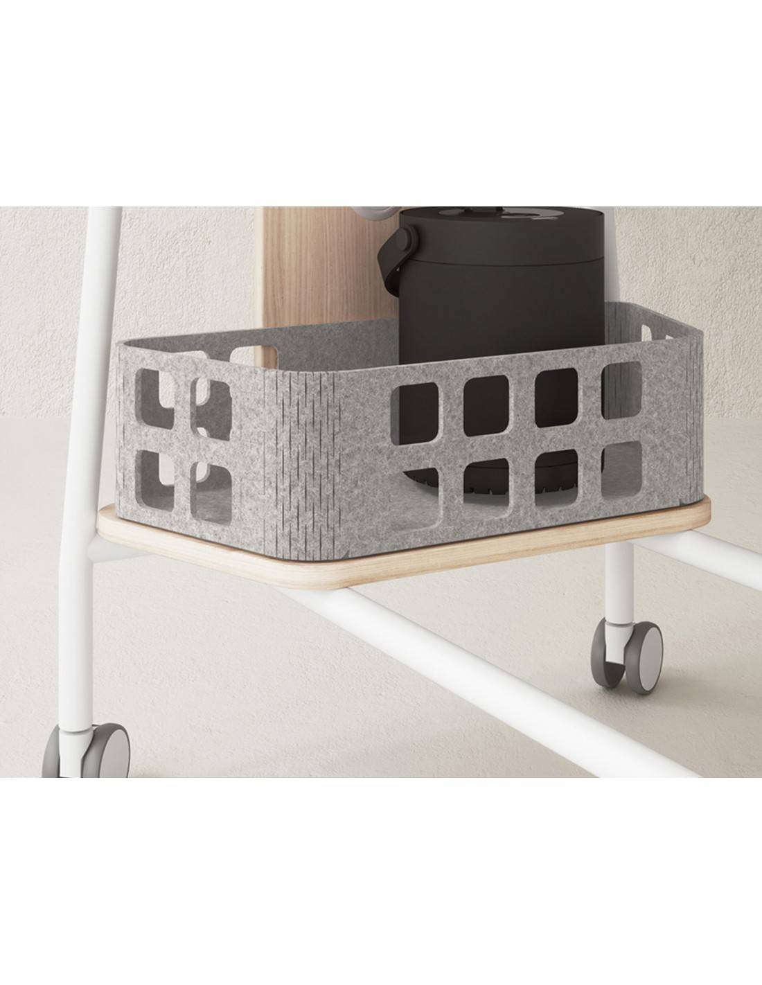 Panier en PET forme trapézoidale pour table multimedia Esmou