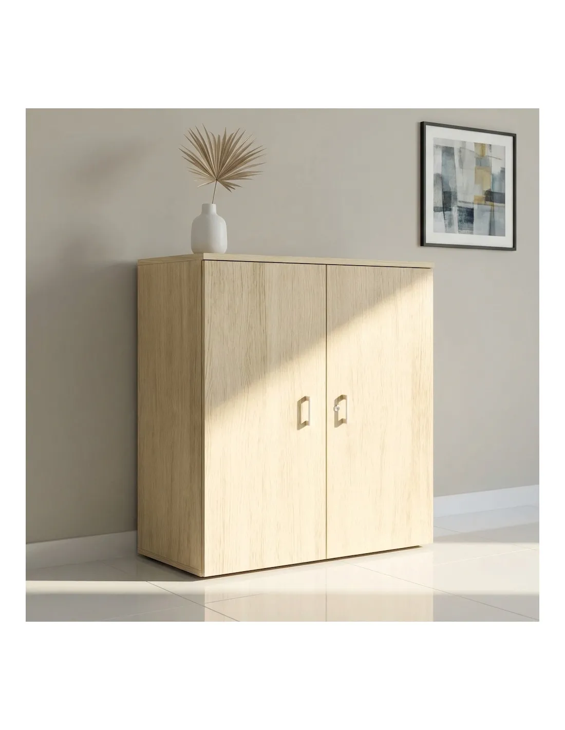 Armoire de bureau monocolore hauteur 121 cm - Mobel linea