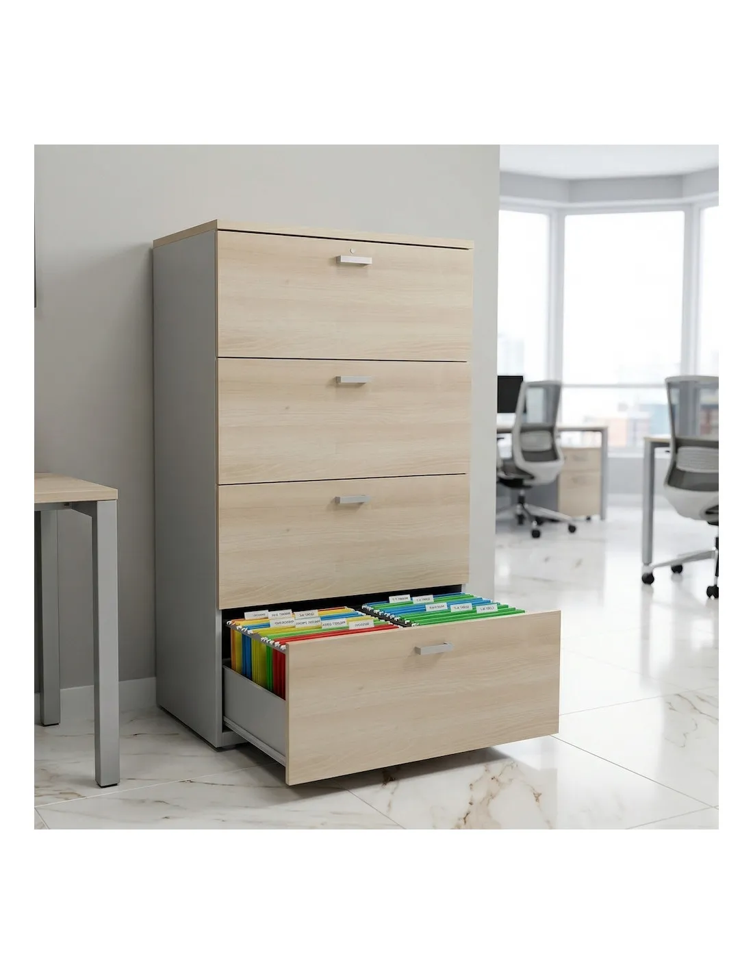 Armoire de Rangement 4 tiroirs pour Dossiers Suspendus - Mobel Linea