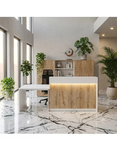 Bureau d'accueil PMR 1 personne Eira avec option LED - Mobel Linea