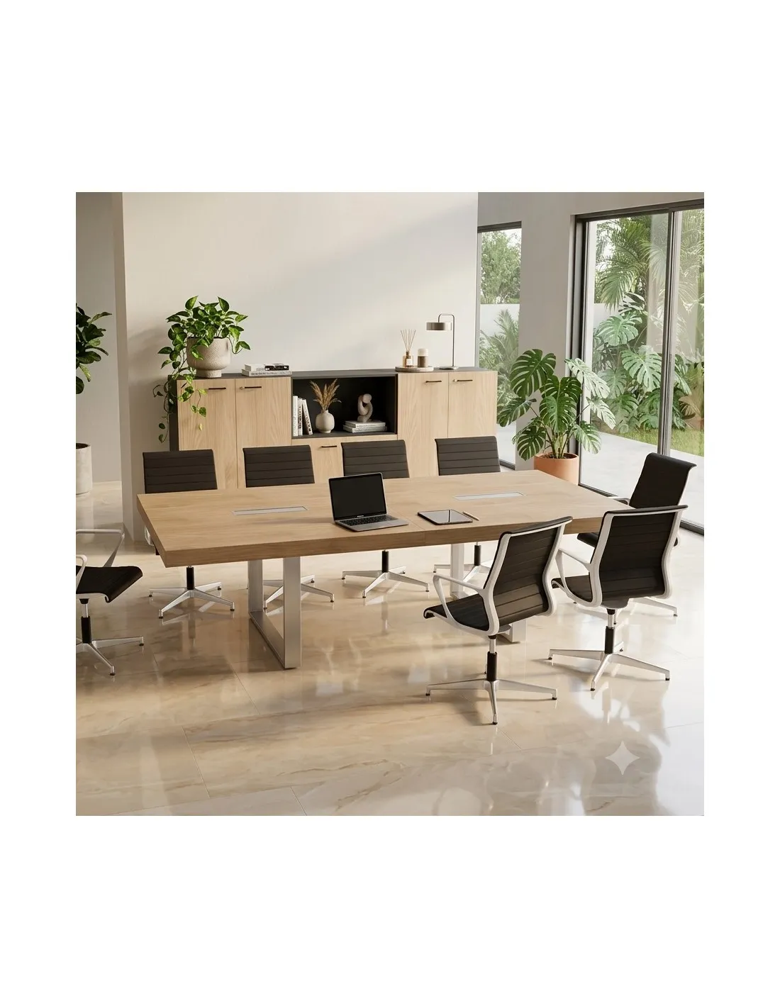 Table de conférence T45 - Quadrifoglio - 8 à 10 personnes - Pieds métal