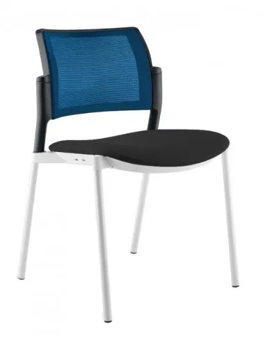 Chaise de réunion 4 pieds AMETS dossier résille de couleur – Sokoa