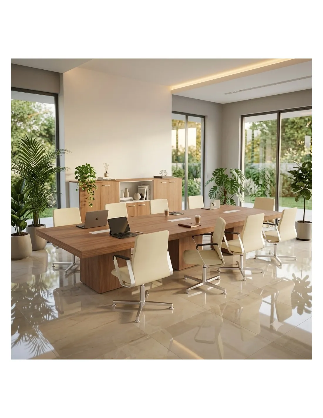 Table de réunion rectangulaire T45 - 12 à 20 personnes - QUADRIFOGLIO