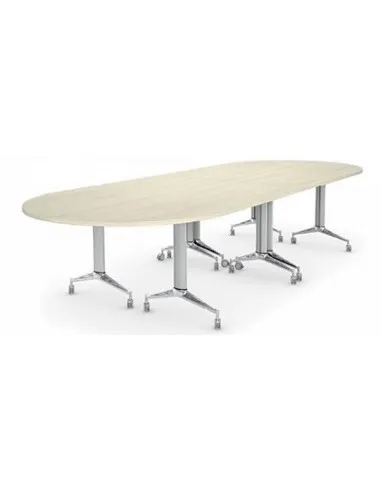 Table de réunion NET, plateau abattant avec retour – Mobel Linea