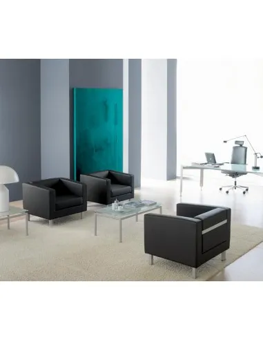 Fauteuil d’attente en cuir OXEL – Sokoa