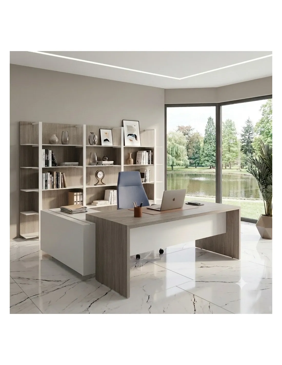 Bureau d'angle T45 avec desserte - Quadrifoglio