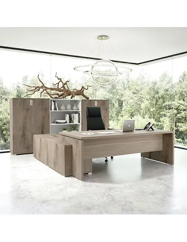 Bureau monochrome TAK avec rangement intégré - Mobel Linea