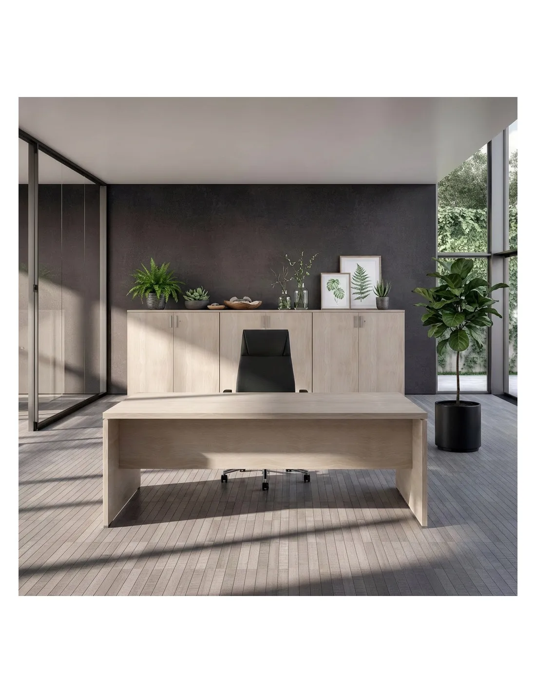 Bureau de direction TAK plateau rectangulaire - Mobel Linea