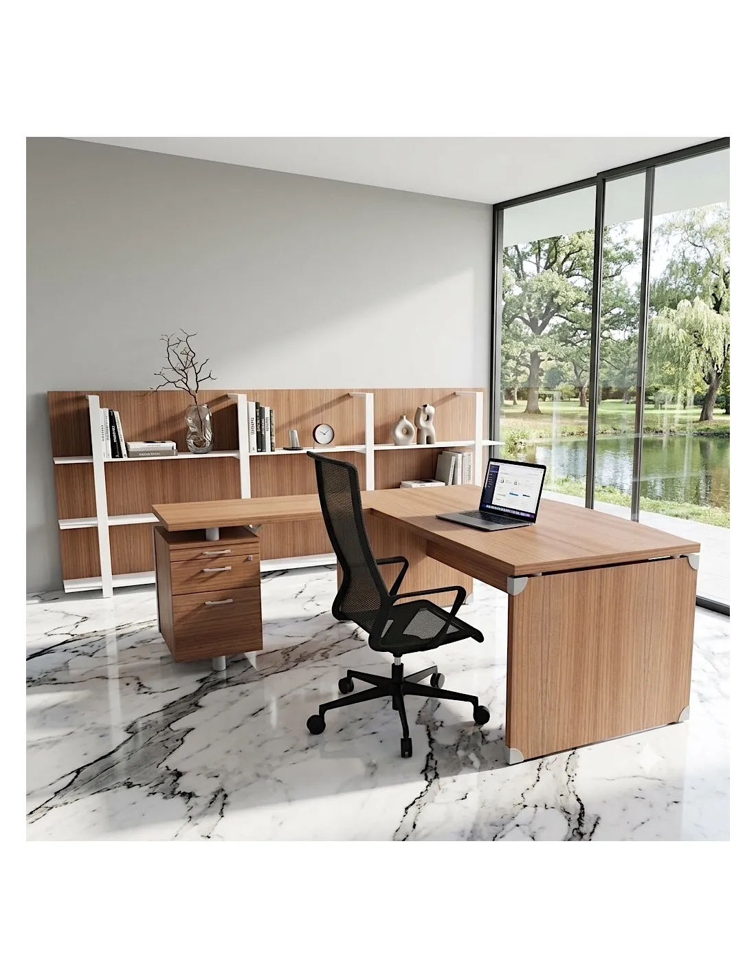 Bureau d'angle X time Stop avec retour - Quadrifoglio