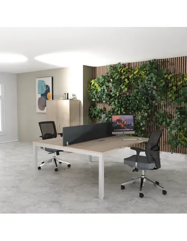 Bureau 2 personnes Tempo avec passe-câbles  – Mobel Linea
