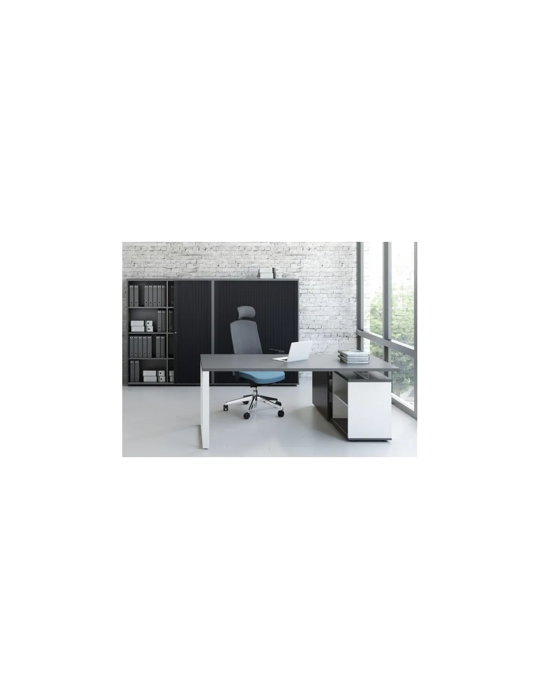 Bureau individuel Ogi Q avec crédence - MDD