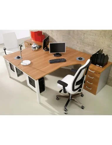 Bureaux bench compact Tempo avec caissons – Mobel Linea