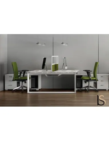 Bureau bench 2 personnes Star avec meubles de rangement – Mobel Linea