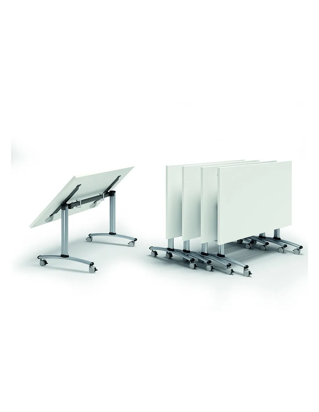 Table de réunion abattante sur roulettes