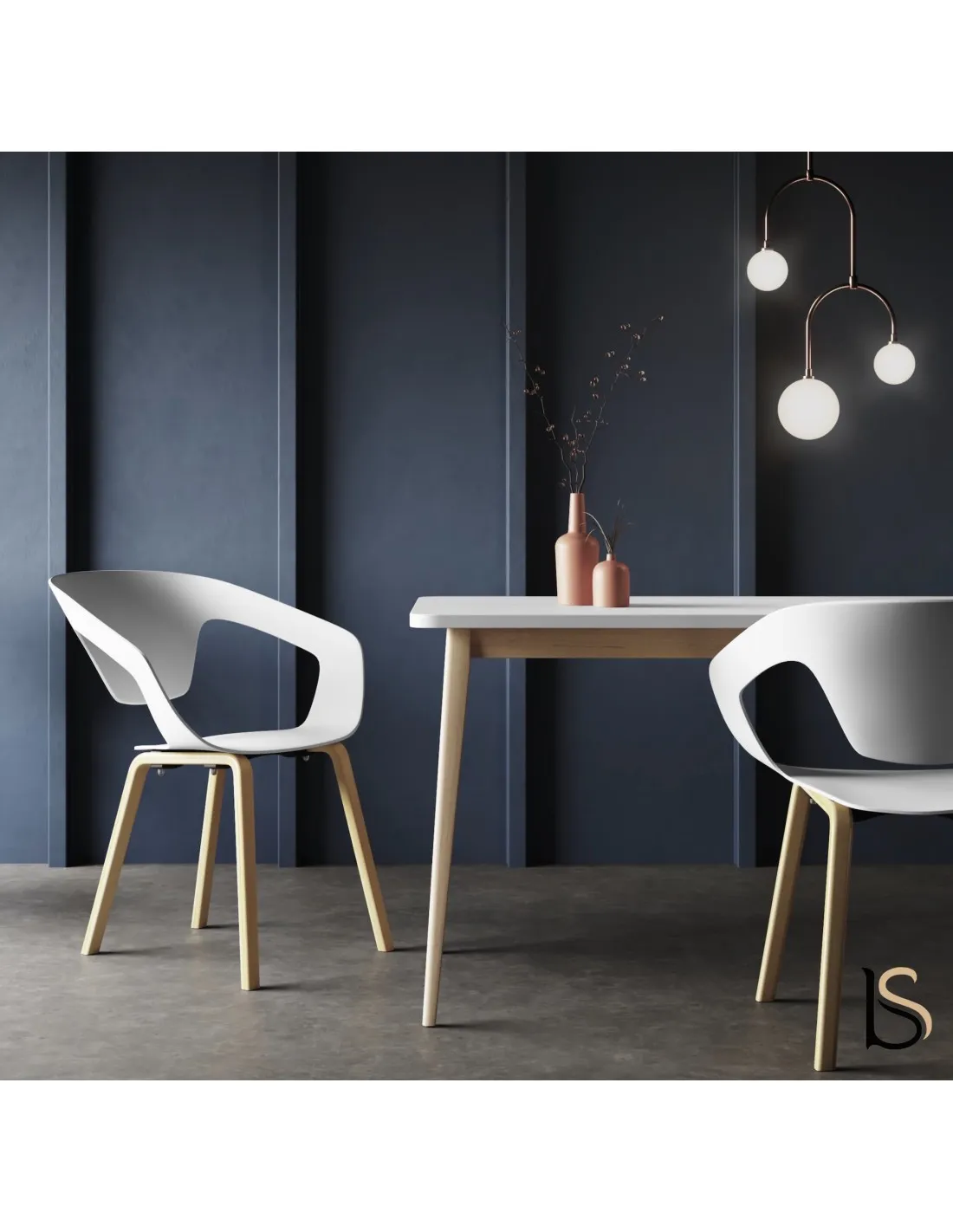 Lot de 4 chaises de collectivité Liner – Mobel Linea